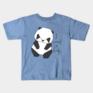 Origami Panda - I Need a Hug Kids T-Shirt